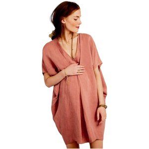 HATCH Maternity Caftan Style Flowy Dress in Sunwashed Rust Size P (US 0-2)